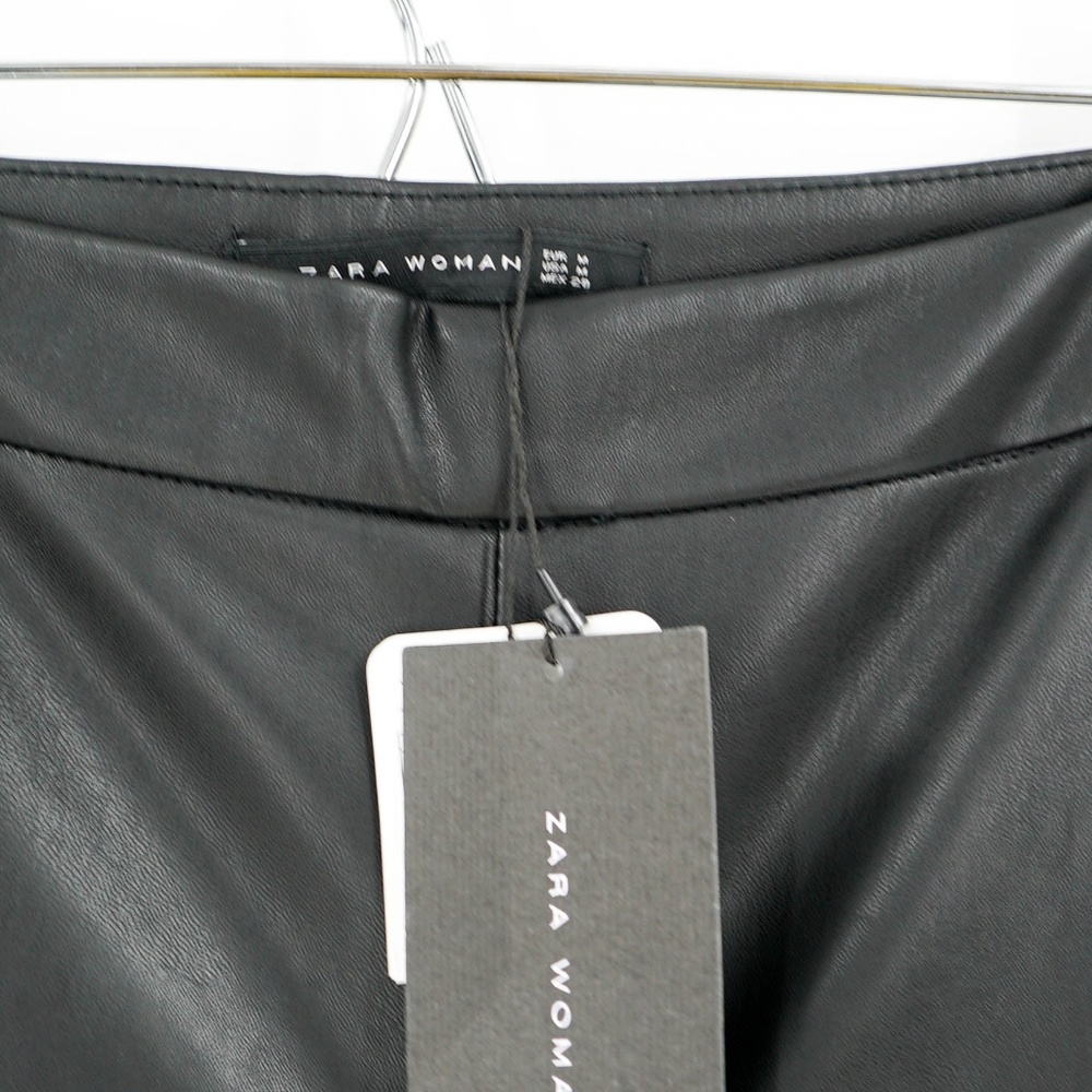 nwt | Zara Woman Faux Leather Ruffle Pants - Picture 6 of 8